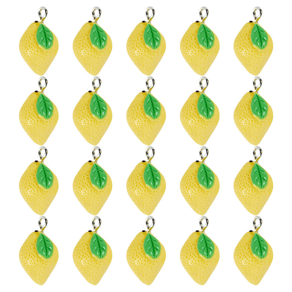 Resin Crafts Diy - 20Pcs Resin Lemon Charms Fruit Pendants