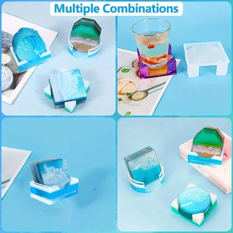 5Pcs/Set DlY Epoxy Resin Cup C - огляд і ціна Coaster Mold Round