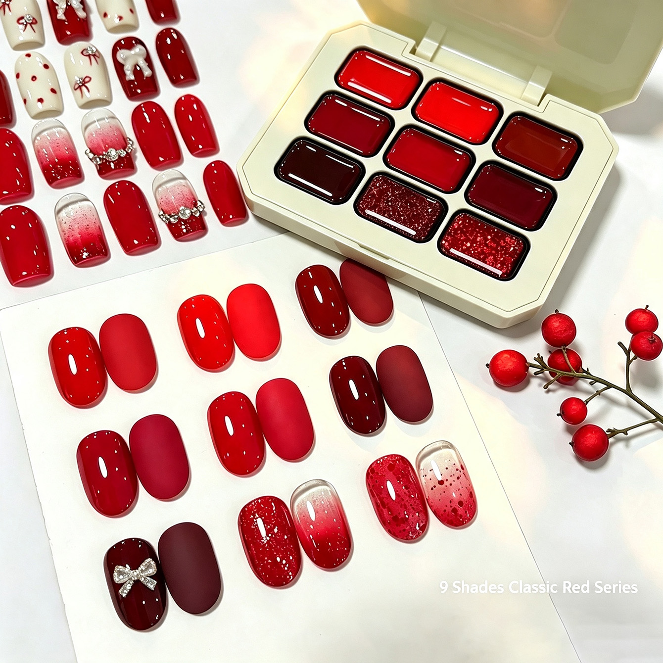 9 Colors Classic Red Solid Nai - огляд і ціна Resin Glitter Pack