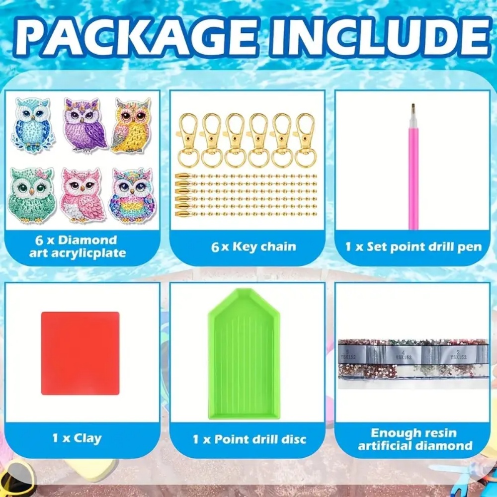 6-piece/set DIY Diamond Keycha - огляд і ціна Resin Craft Ideas