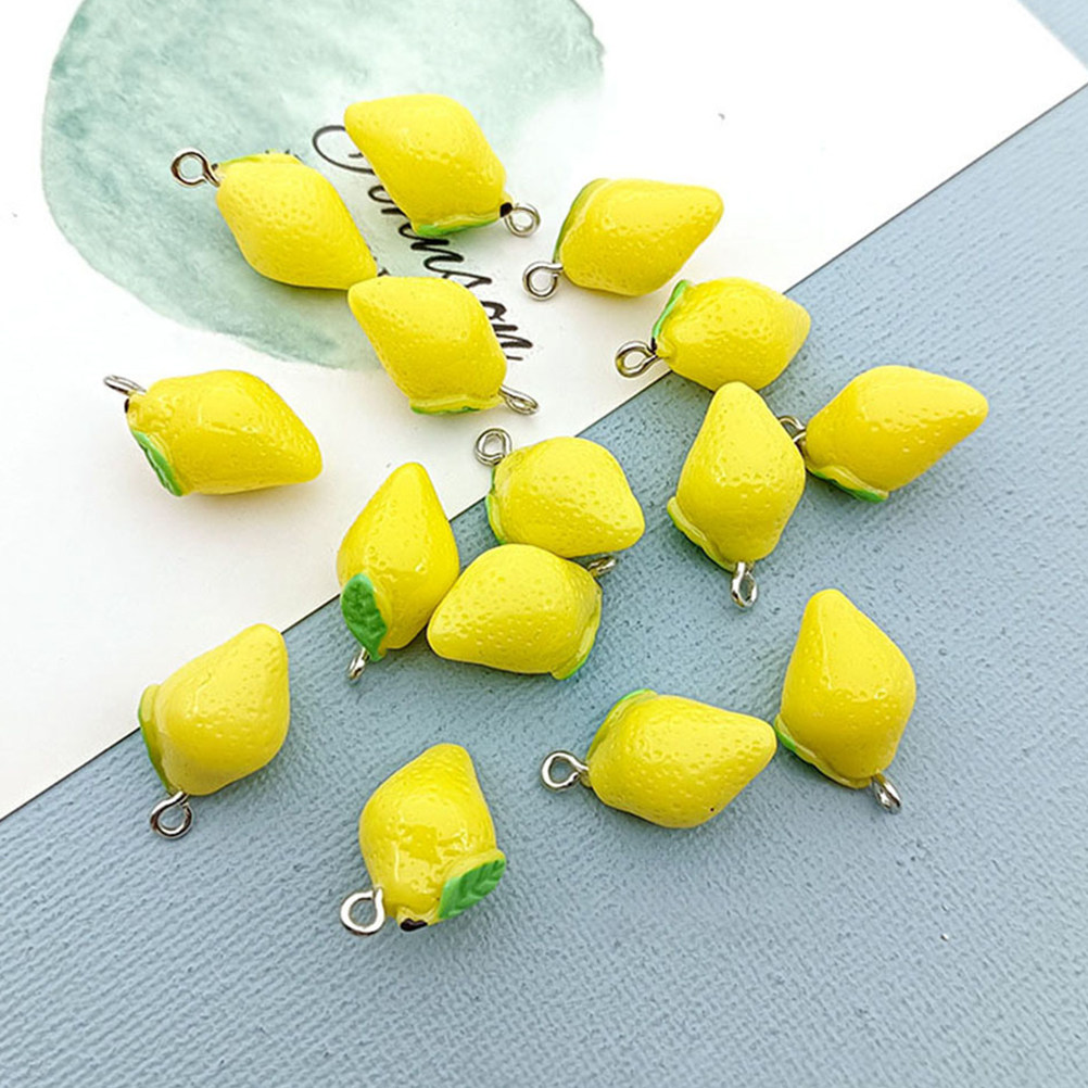 20Pcs Resin Lemon Charms Fruit - огляд і ціна Resin Crafts Diy