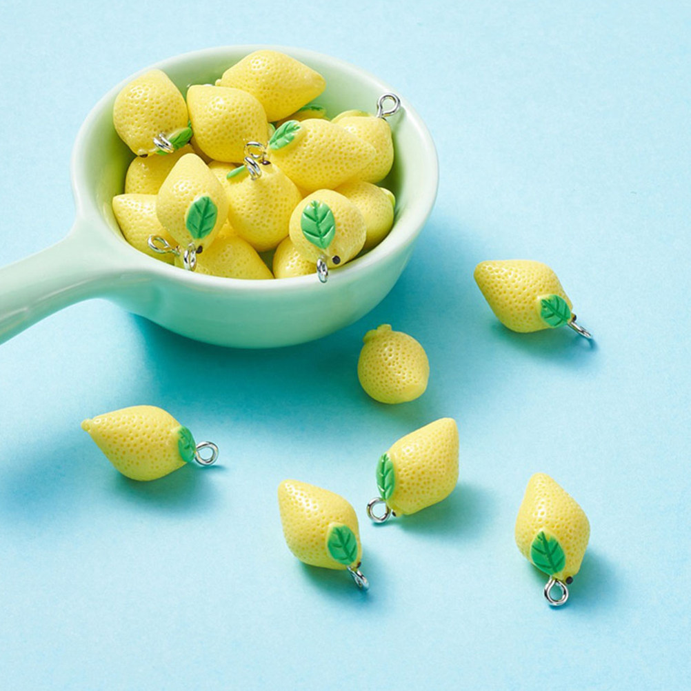 20Pcs Resin Lemon Charms Fruit - огляд і ціна Resin Crafts Diy